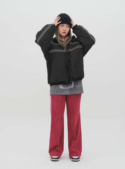 Puffer Jacket with Line Detail