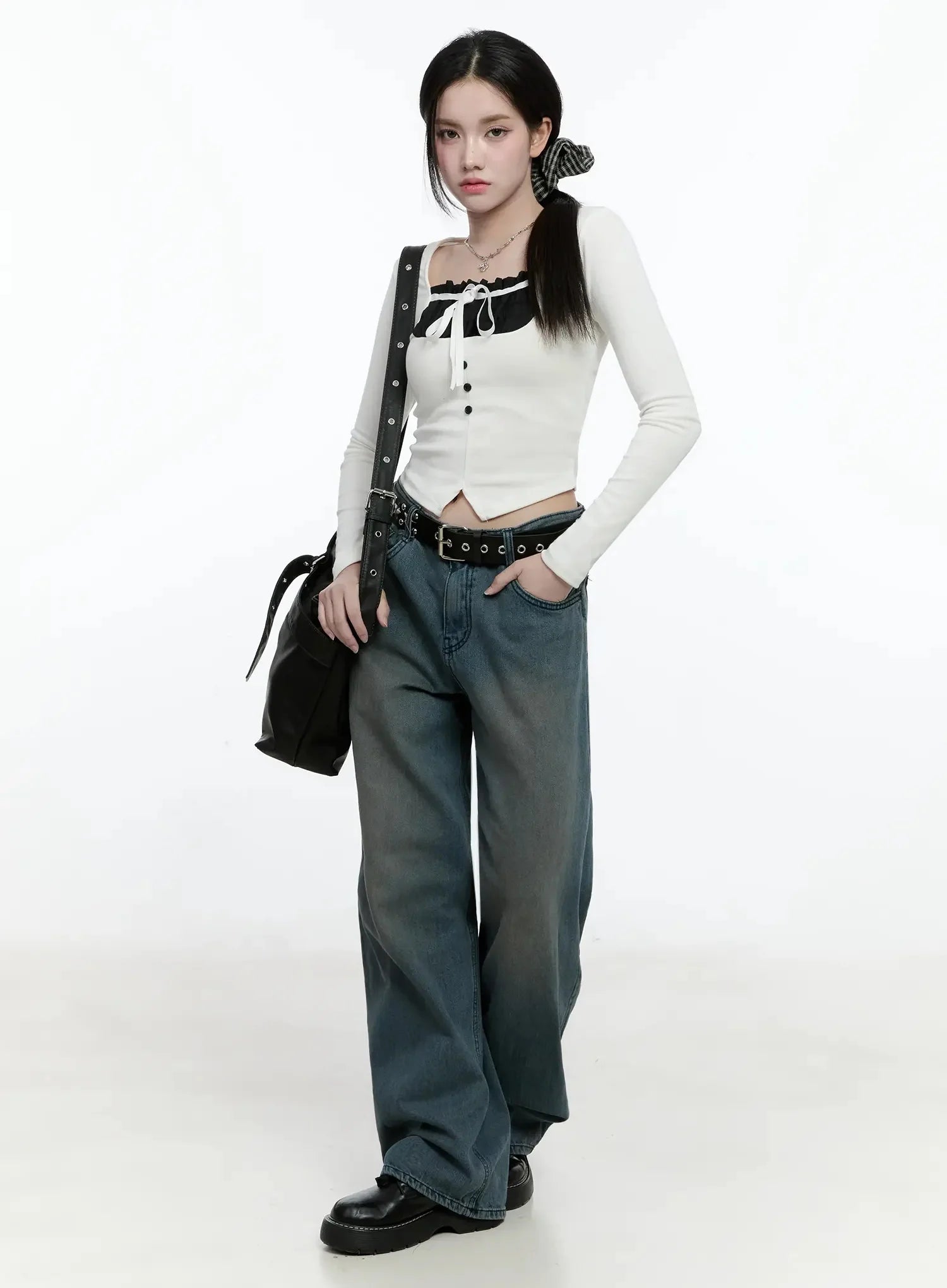 Rayna Mid Wash Wide Fit Jeans IO527