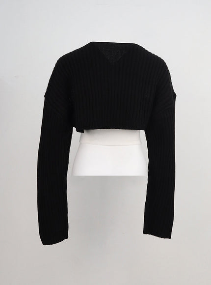 Ribbed Bolero Shrug BA09