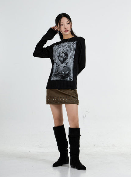 Round Neck Printed Knit CO07