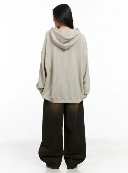 Ribbed Graphic Knit Hoodie IM502