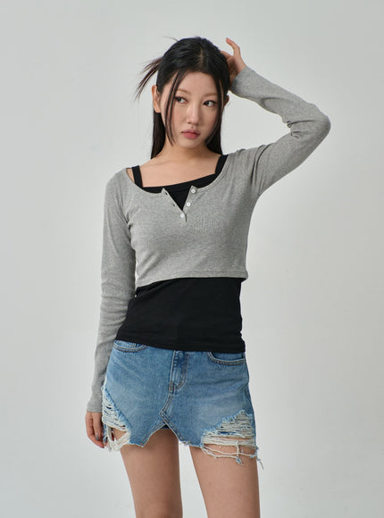 Scoop Neck Cropped Top IF315