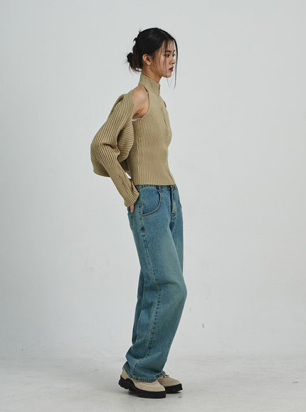 Zipper Turtleneck Tank Top And Bolero Set CD06
