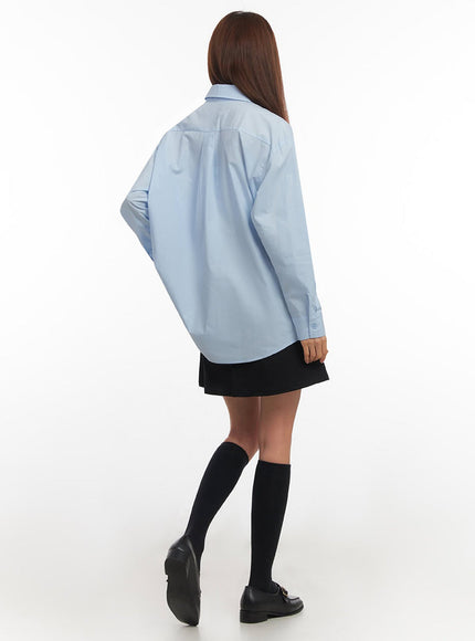 Relaxed-Fit Collared Button-Up Shirt IM514