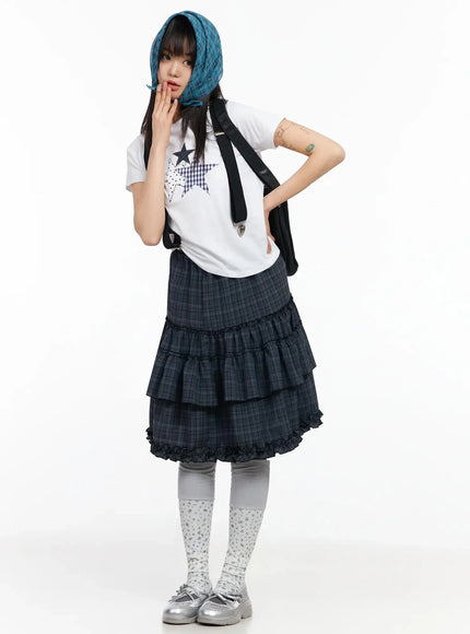 plaid-frill-tiered-midi-skirt-ia523