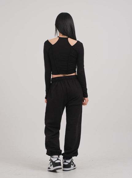 Cut Out Long Sleeve Top C0302