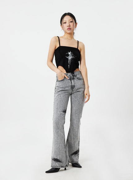 Grey Bootcut Jeans CM324