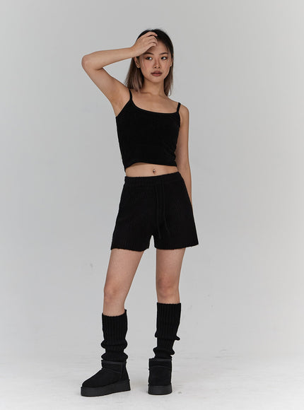 Velvet Crop Knit Tank Top CN18