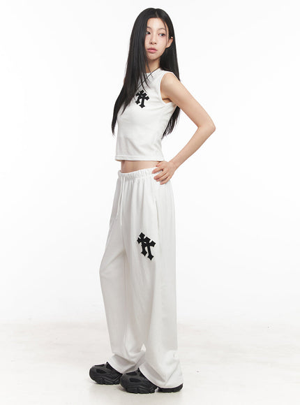 Patched Chic Sleeveless Top IY516