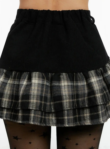 plaid-tiered-mini-skirt-id525