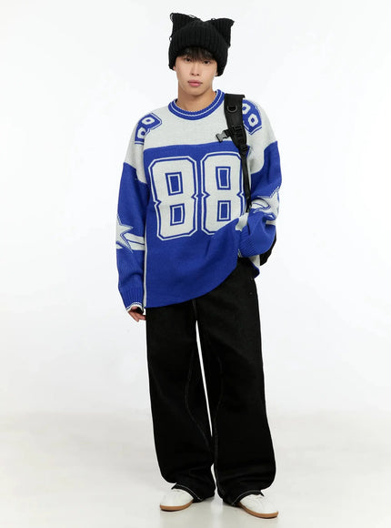 Men's Oversized Rugby Sweater IN506