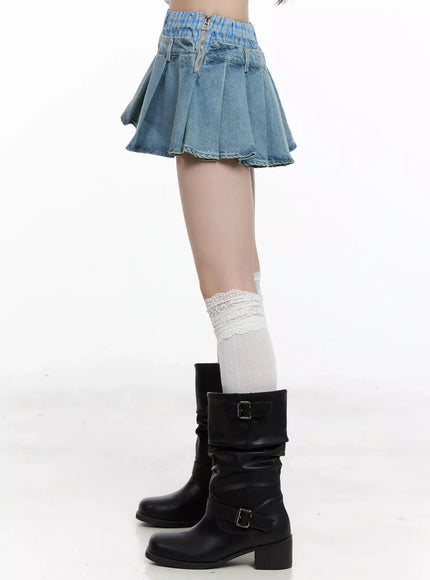 plaid-boxer-layered-denim-skirt-il531