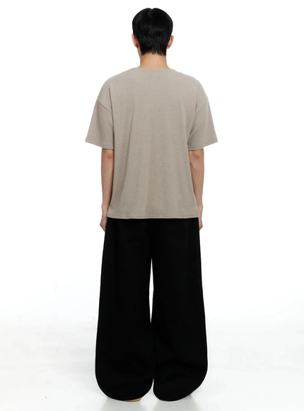 Men's Textured Henley T-shirt IG520