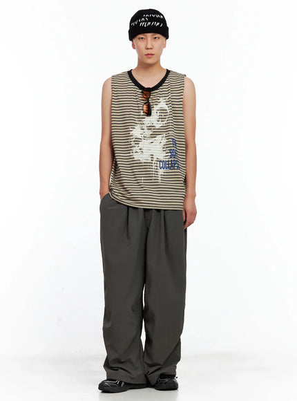 Men's Seam Detail Balloon-Fit Drawstring Pants IL511