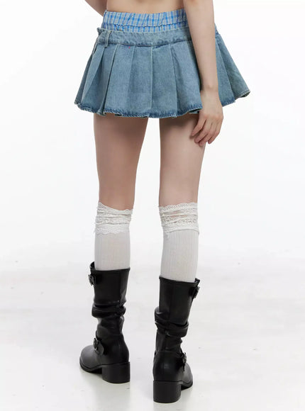 plaid-boxer-layered-denim-skirt-il531