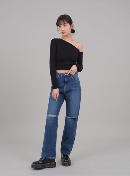 One Shoulder Crop Top C2701