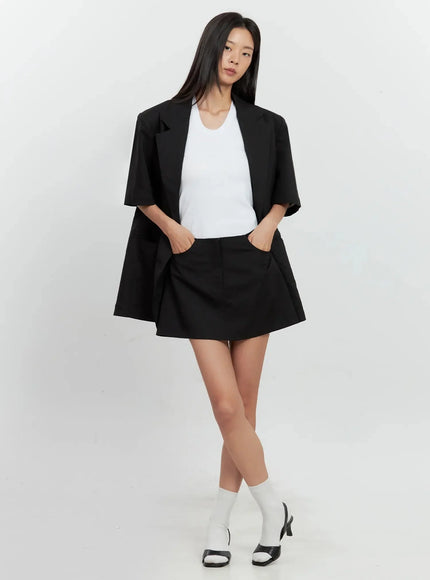Short-Sleeve Blazer Jacket IL528