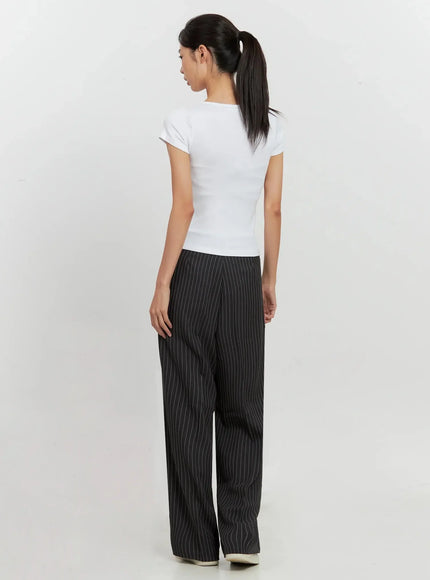 Round Neck Short-Sleeve Top IL528