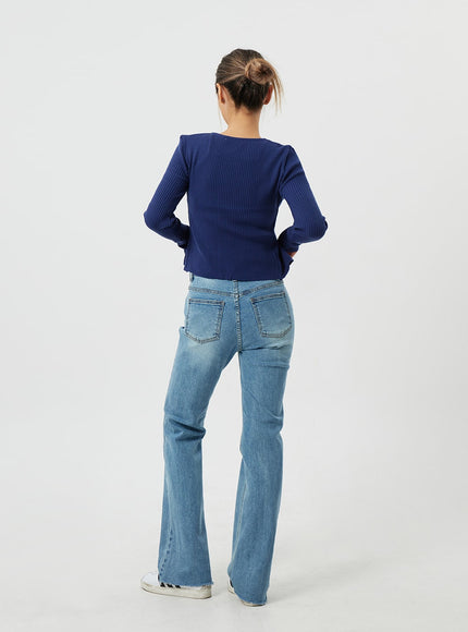 Ribbed Knit Cardigan CM303