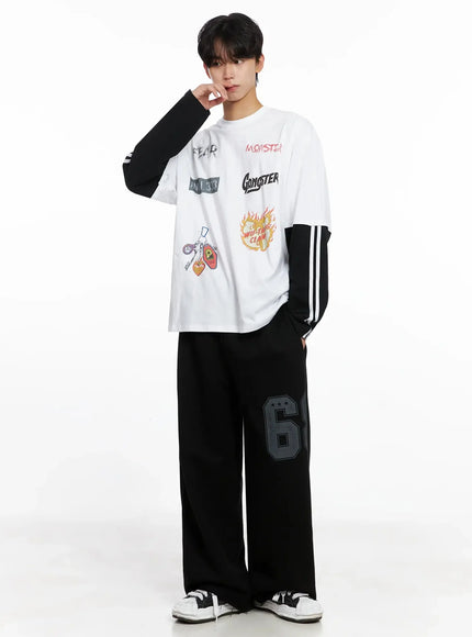 Men's Number Graphic Sweatpants IO516