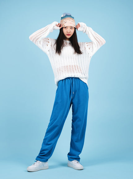 Drawstring Waist Banded Sweat Pants CAO13