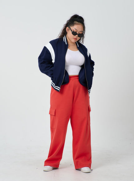 Plus U-Neck Long Sleeve Cropped Top ID27