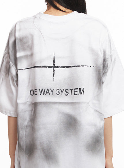 Spray-Dye Graphic Oversize T-Shirt IY502