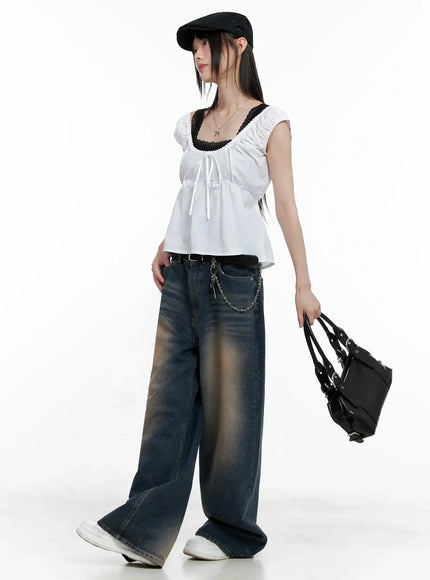 Lace-Trim Sleeveless Tank Top IL531