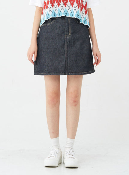 Vintage Color Denim Mini Skirt BG04