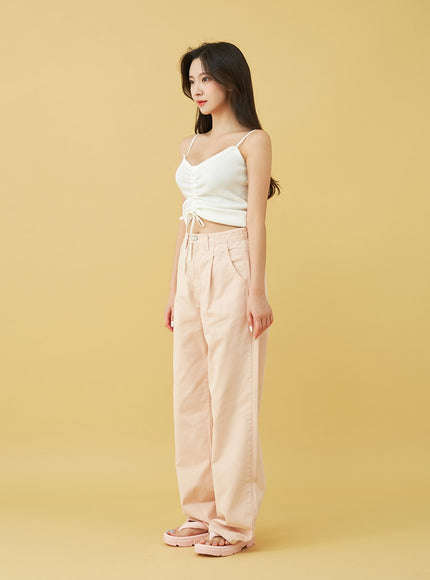 SIngle Pin-tuck Wide Cotton Pants BU13