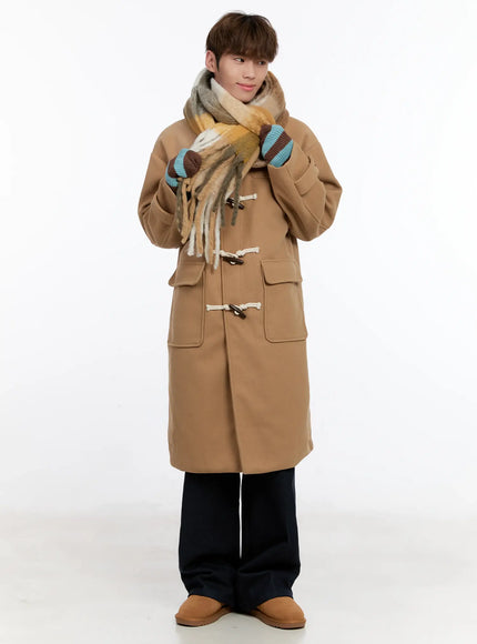 mens-wool-blended-long-toggle-coat-in512 / Beige