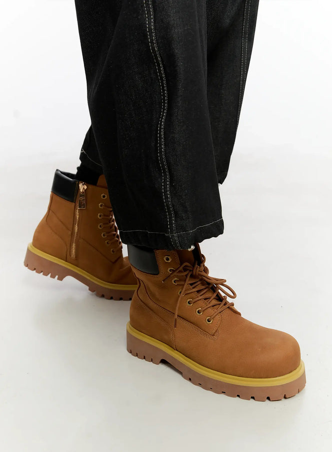 mens-classic-lace-up-boots-is529 / Beige