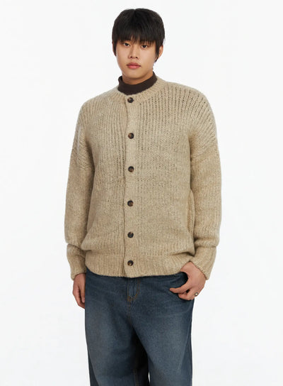mens-oversized-knit-cardigan-if503 / Beige