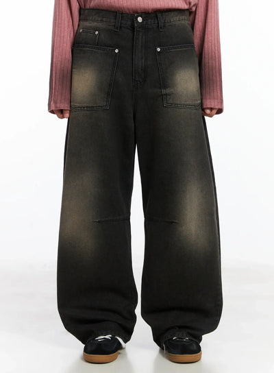 unique-front-pocket-dark-washed-jeans-id515 / Black