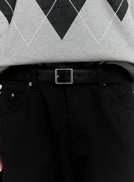 mens-classic-square-belt-is529 / Black