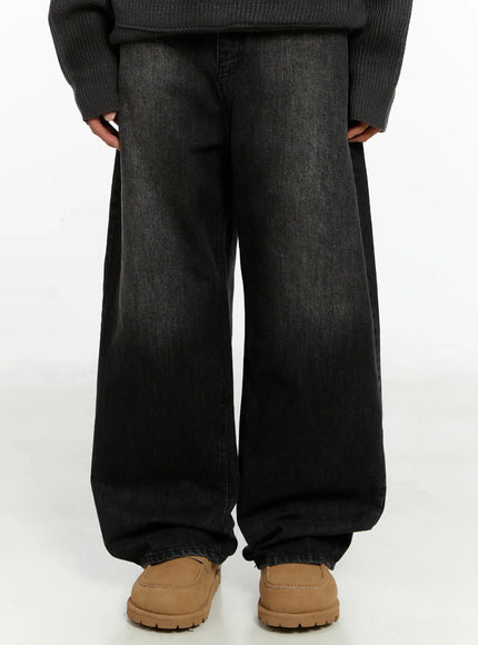 mens-black-washed-baggy-jeans-id524 / Black