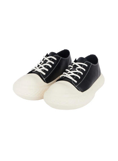 mens-leather-sneakers-ij527 / Black