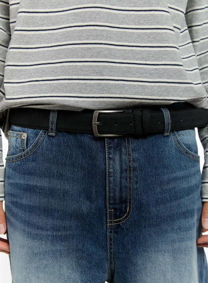 classic-suede-buckle-belts-in512 / Black