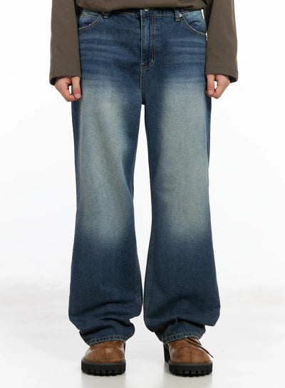 mens-washed-wide-leg-jeans-im511 / Blue