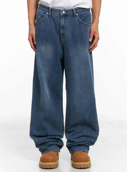 mens-semi-wide-fleece-jeans-id511 / Blue