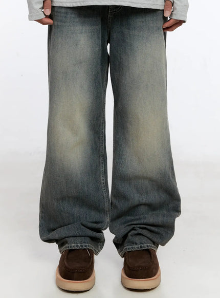 mens-vintage-washed-denim-jeans-in512 / Blue