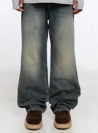 mens-vintage-washed-denim-jeans-in512 / Blue