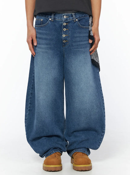mens-adler-multiple-button-balloon-jeans-iy529 / Blue