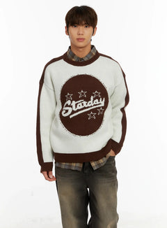 mens-graphic-knit-sweater-id523 / Brown
