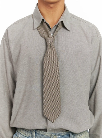 mens-small-check-tie-if504 / Brown