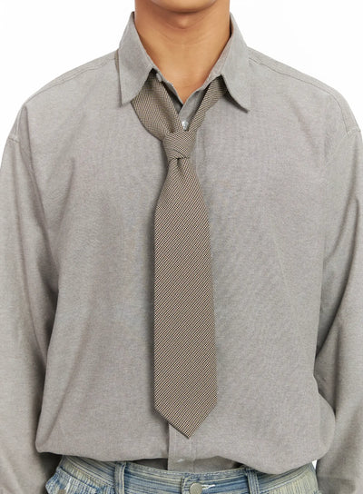 mens-small-check-tie-if504 / Brown