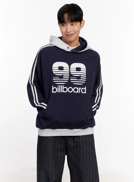 mens-99-billboard-print-hoodie-io523 / Dark blue