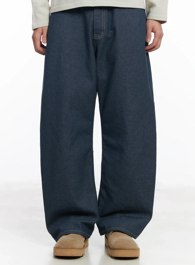 mens-no-fade-stitched-jeans-if516 / Dark blue