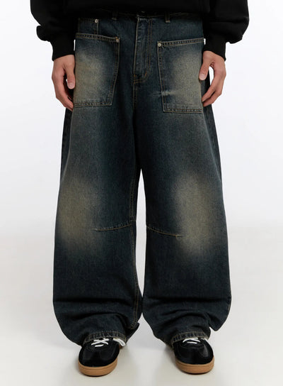 mens-vintage-big-pocket-jeans-in524 / Dark blue