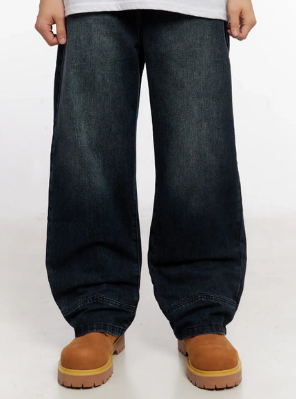 mens-wester-wide-leg-jeans-io528 / Dark blue